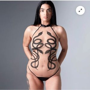 Thistle and Spire Black Snake Bodysuit